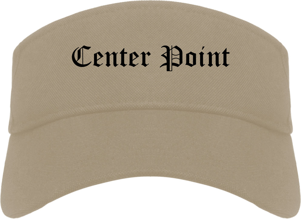 Center Point Alabama AL Old English Mens Visor Cap Hat Khaki