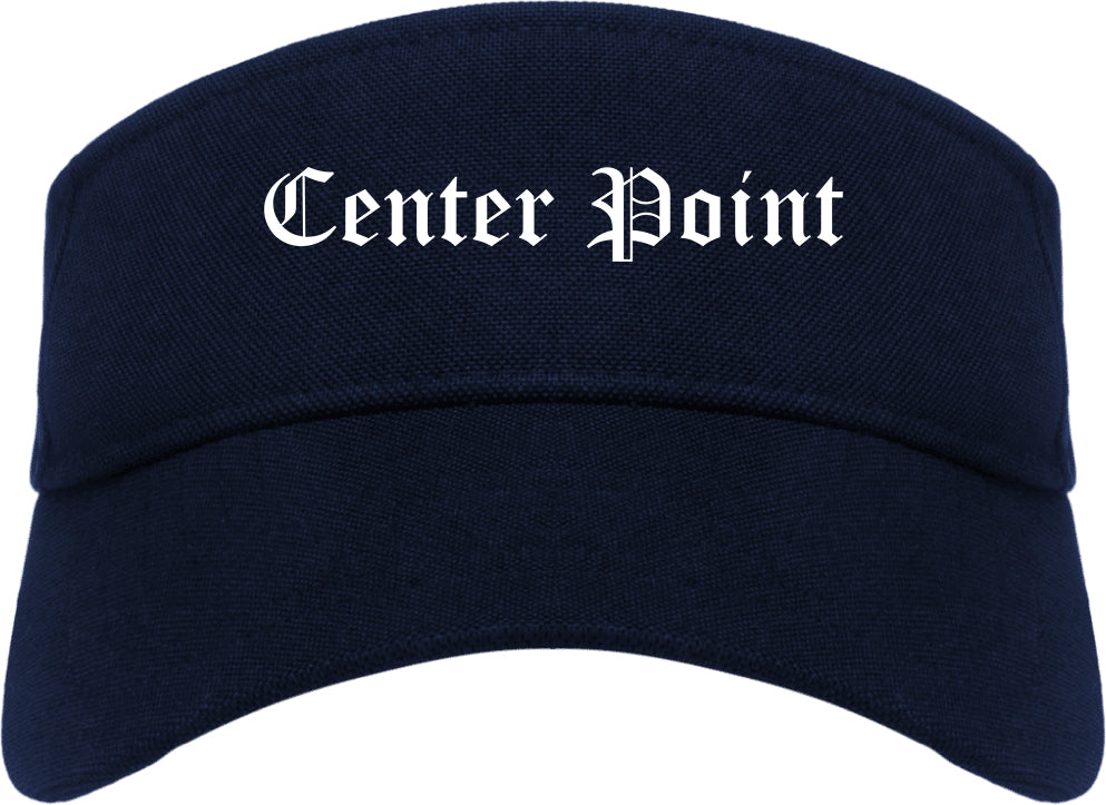 Center Point Alabama AL Old English Mens Visor Cap Hat Navy Blue