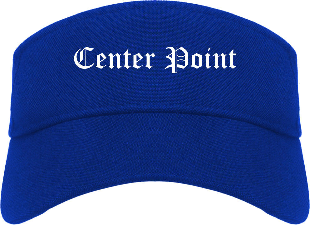 Center Point Alabama AL Old English Mens Visor Cap Hat Royal Blue