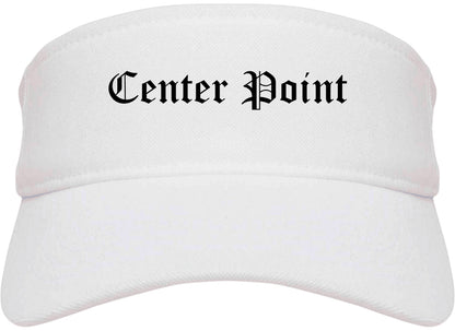 Center Point Alabama AL Old English Mens Visor Cap Hat White