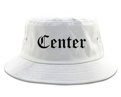 Center Texas TX Old English Mens Bucket Hat White