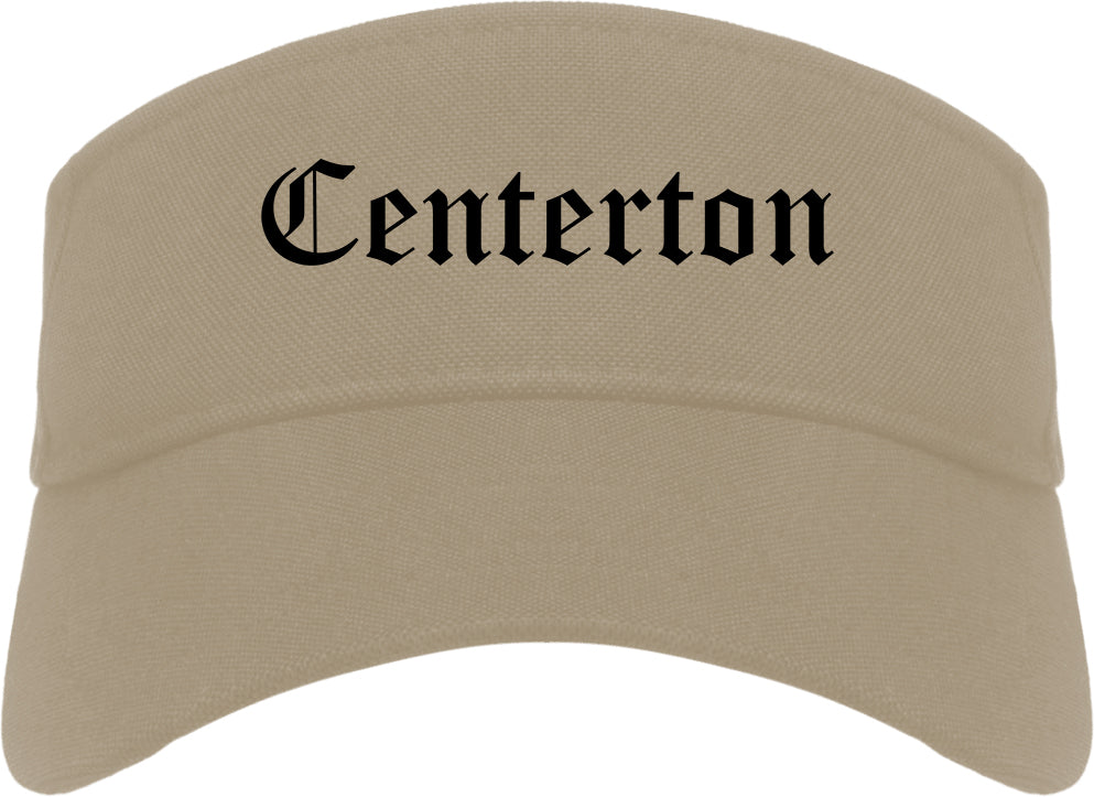 Centerton Arkansas AR Old English Mens Visor Cap Hat Khaki