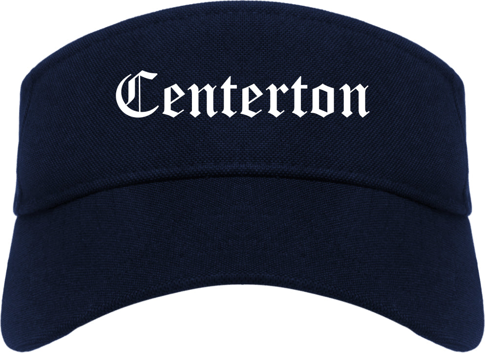Centerton Arkansas AR Old English Mens Visor Cap Hat Navy Blue
