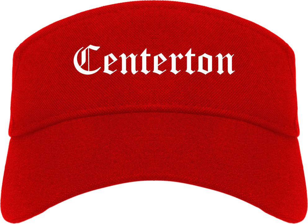 Centerton Arkansas AR Old English Mens Visor Cap Hat Red