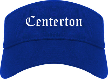 Centerton Arkansas AR Old English Mens Visor Cap Hat Royal Blue