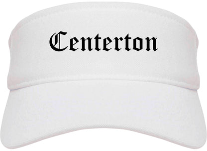 Centerton Arkansas AR Old English Mens Visor Cap Hat White
