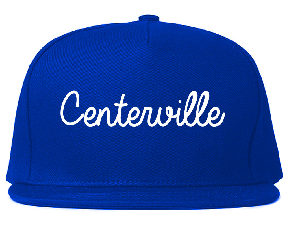Centerville Georgia GA Script Mens Snapback Hat Royal Blue
