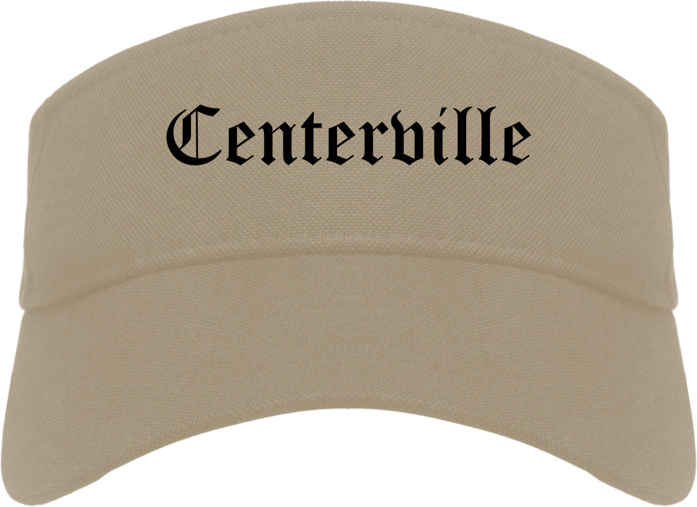 Centerville Georgia GA Old English Mens Visor Cap Hat Khaki