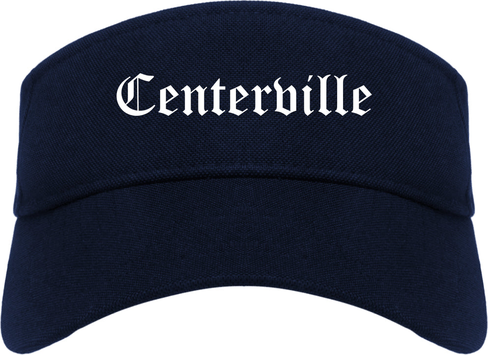 Centerville Georgia GA Old English Mens Visor Cap Hat Navy Blue