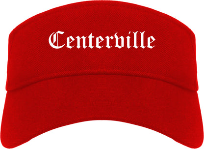 Centerville Georgia GA Old English Mens Visor Cap Hat Red