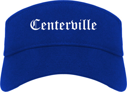 Centerville Georgia GA Old English Mens Visor Cap Hat Royal Blue