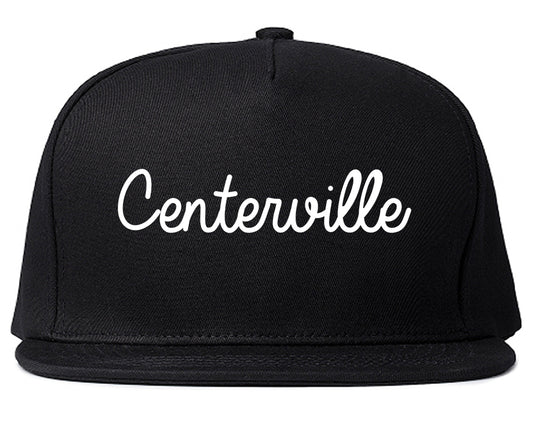 Centerville Iowa IA Script Mens Snapback Hat Black