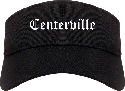Centerville Iowa IA Old English Mens Visor Cap Hat Black