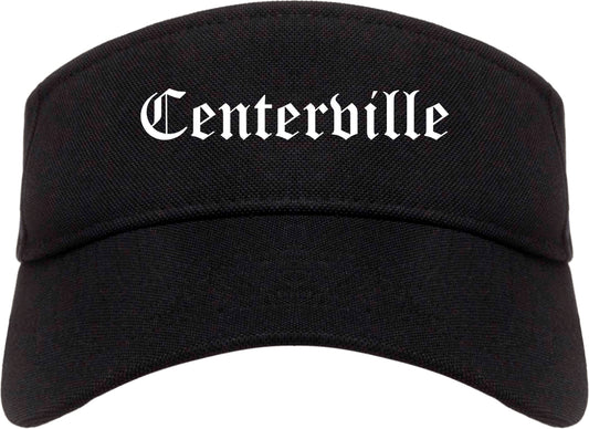 Centerville Ohio OH Old English Mens Visor Cap Hat Black