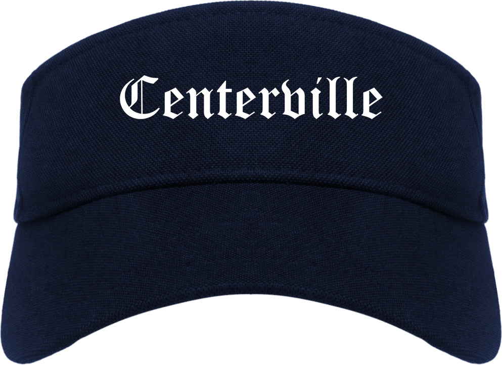 Centerville Ohio OH Old English Mens Visor Cap Hat Navy Blue