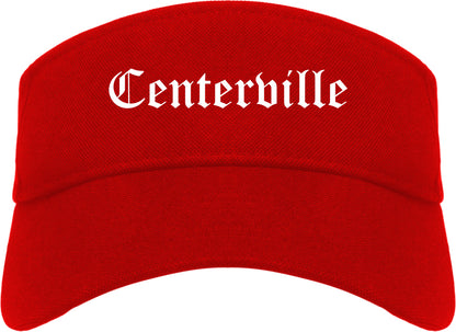 Centerville Ohio OH Old English Mens Visor Cap Hat Red