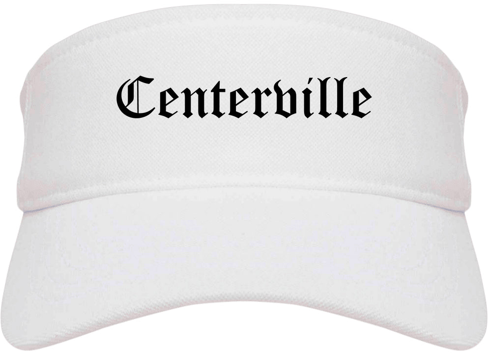 Centerville Ohio OH Old English Mens Visor Cap Hat White
