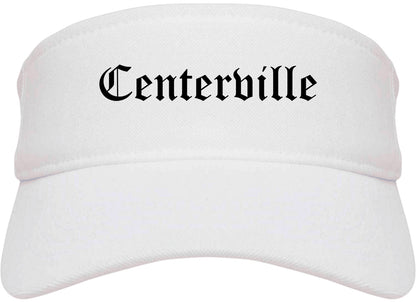 Centerville Ohio OH Old English Mens Visor Cap Hat White
