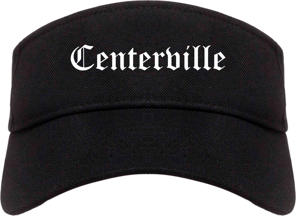 Centerville Utah UT Old English Mens Visor Cap Hat Black