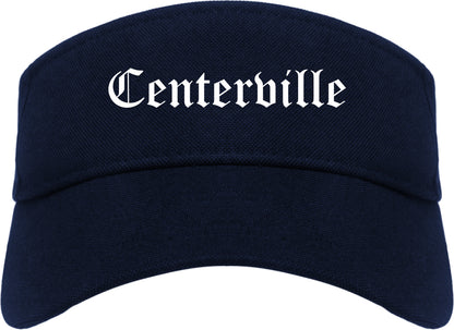 Centerville Utah UT Old English Mens Visor Cap Hat Navy Blue