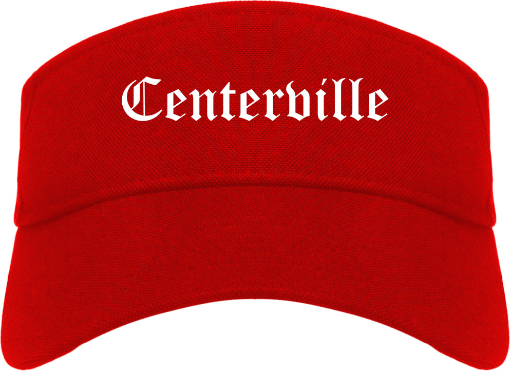 Centerville Utah UT Old English Mens Visor Cap Hat Red