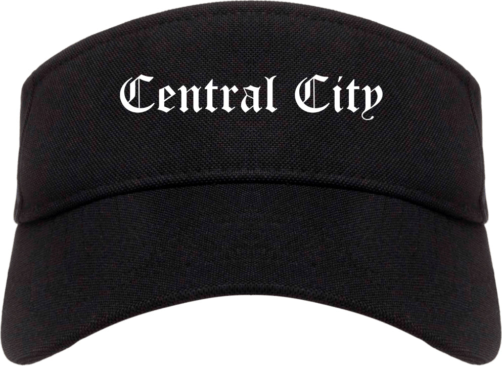Central City Kentucky KY Old English Mens Visor Cap Hat Black