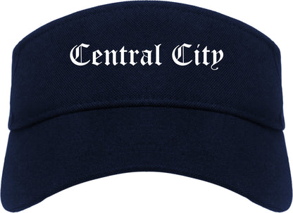 Central City Kentucky KY Old English Mens Visor Cap Hat Navy Blue