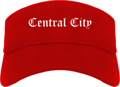 Central City Kentucky KY Old English Mens Visor Cap Hat Red