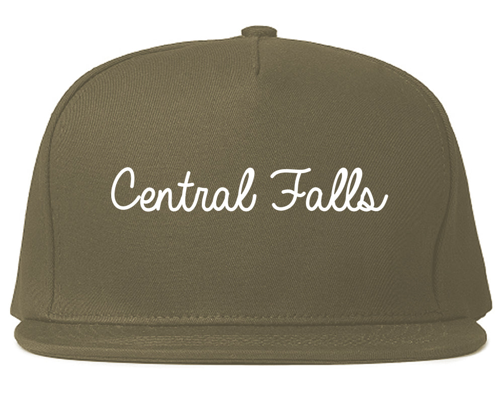 Central Falls Rhode Island RI Script Mens Snapback Hat Grey