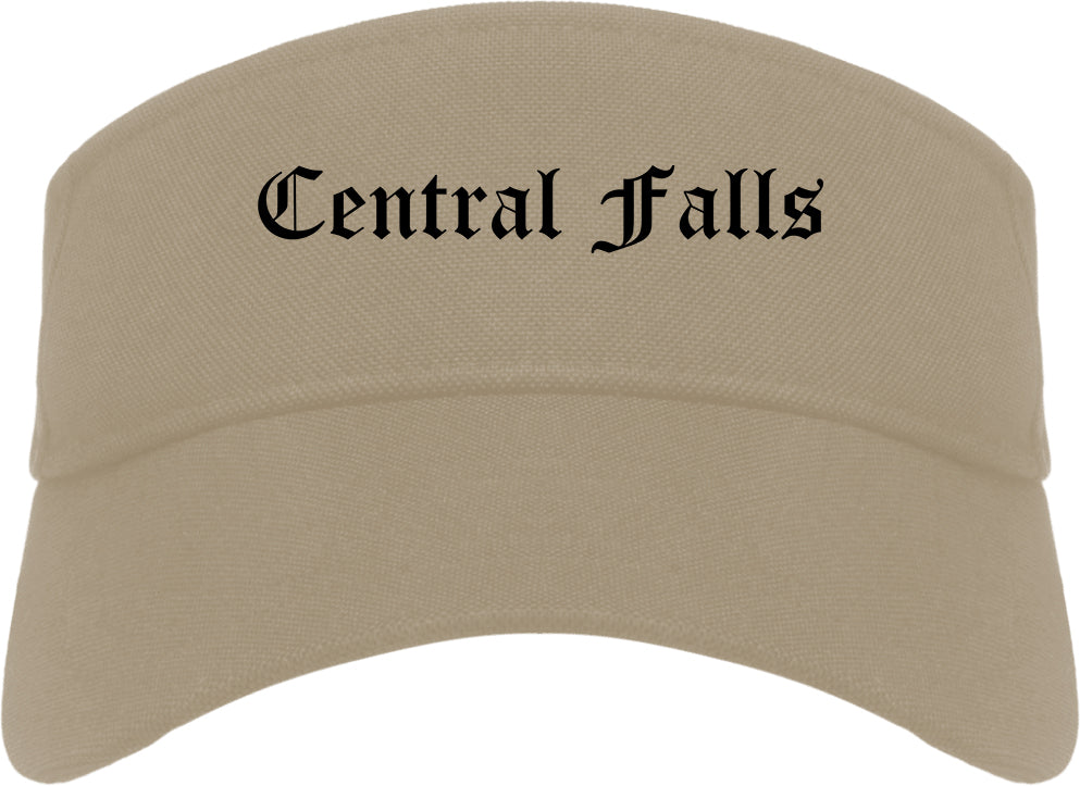 Central Falls Rhode Island RI Old English Mens Visor Cap Hat Khaki
