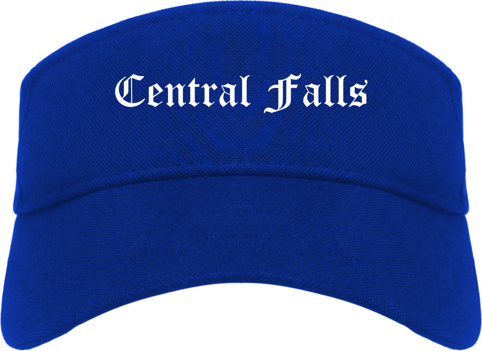 Central Falls Rhode Island RI Old English Mens Visor Cap Hat Royal Blue