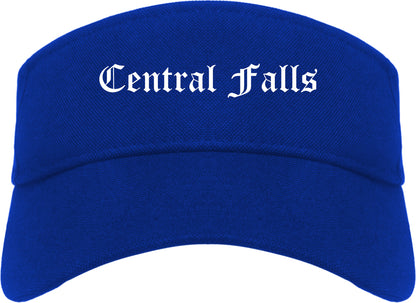 Central Falls Rhode Island RI Old English Mens Visor Cap Hat Royal Blue