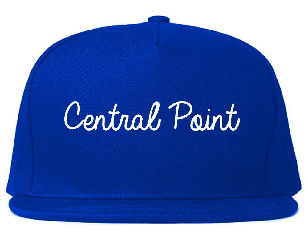 Central Point Oregon OR Script Mens Snapback Hat Royal Blue