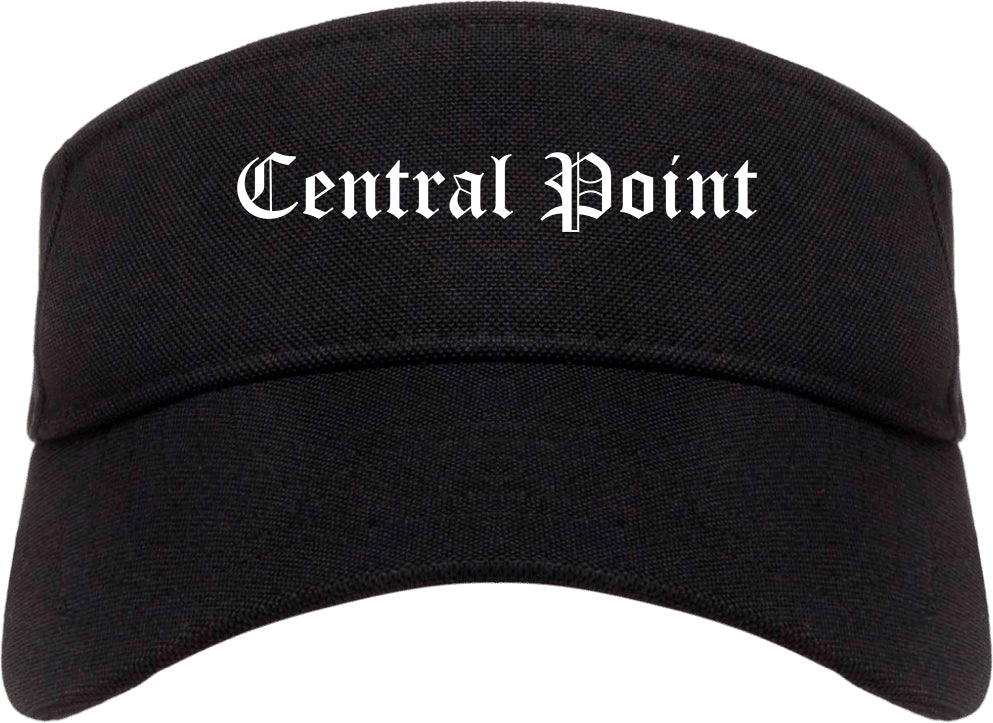 Central Point Oregon OR Old English Mens Visor Cap Hat Black