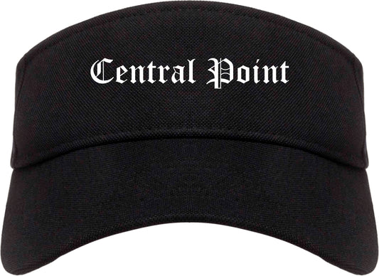 Central Point Oregon OR Old English Mens Visor Cap Hat Black