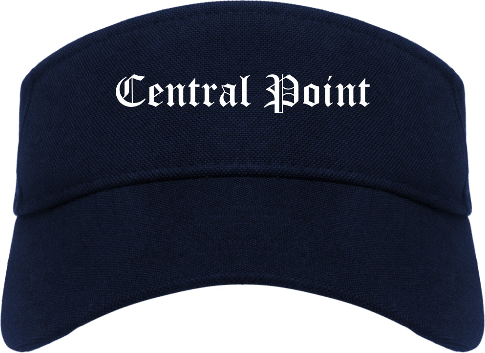 Central Point Oregon OR Old English Mens Visor Cap Hat Navy Blue