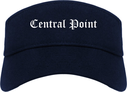 Central Point Oregon OR Old English Mens Visor Cap Hat Navy Blue