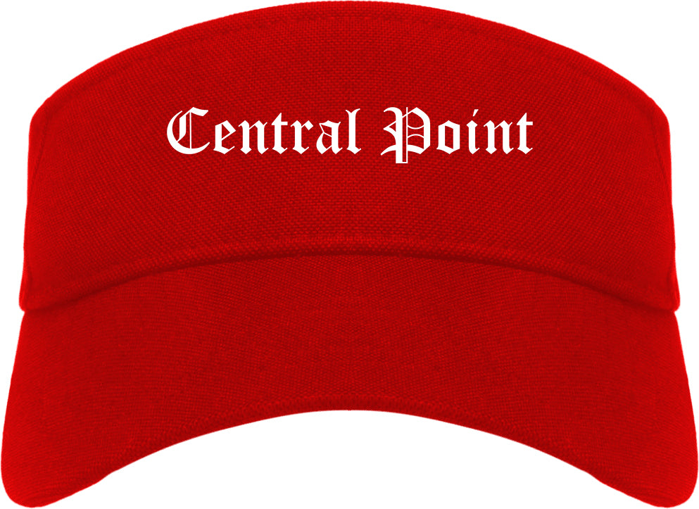 Central Point Oregon OR Old English Mens Visor Cap Hat Red