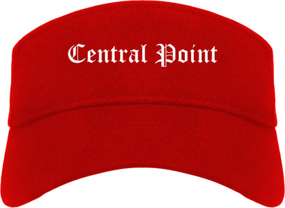 Central Point Oregon OR Old English Mens Visor Cap Hat Red