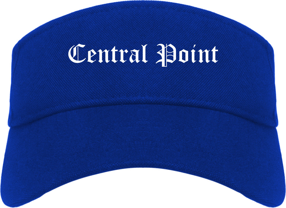 Central Point Oregon OR Old English Mens Visor Cap Hat Royal Blue