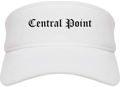 Central Point Oregon OR Old English Mens Visor Cap Hat White