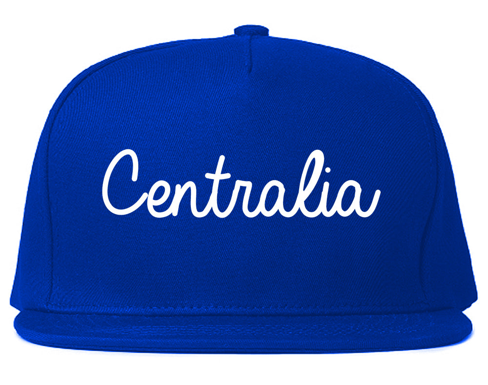 Centralia Illinois IL Script Mens Snapback Hat Royal Blue