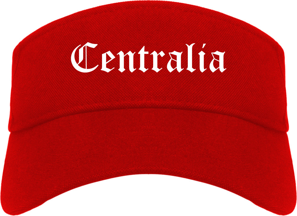 Centralia Illinois IL Old English Mens Visor Cap Hat Red