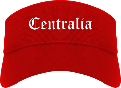 Centralia Illinois IL Old English Mens Visor Cap Hat Red