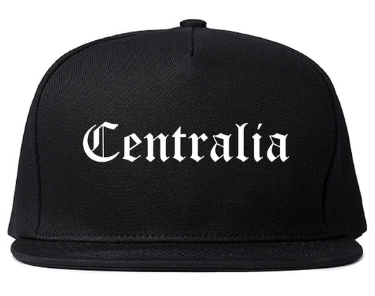 Centralia Washington WA Old English Mens Snapback Hat Black