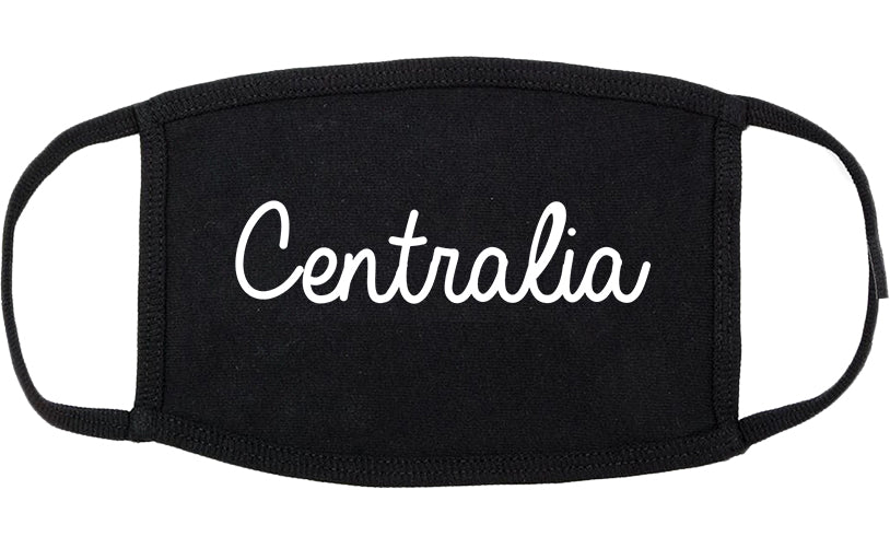 Centralia Washington WA Script Cotton Face Mask Black