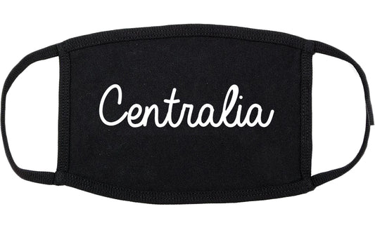 Centralia Washington WA Script Cotton Face Mask Black