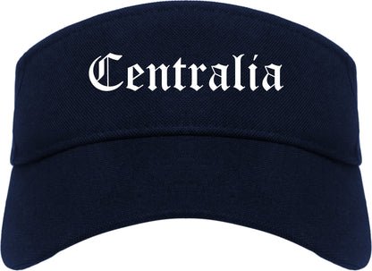 Centralia Washington WA Old English Mens Visor Cap Hat Navy Blue