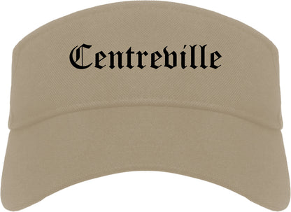 Centreville Illinois IL Old English Mens Visor Cap Hat Khaki
