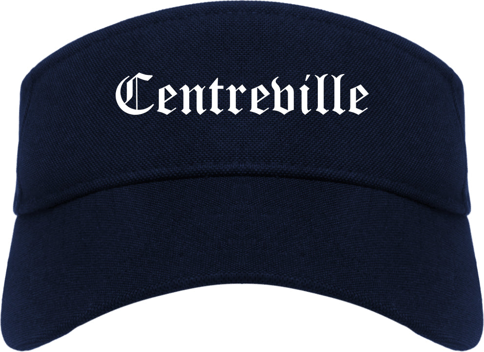 Centreville Illinois IL Old English Mens Visor Cap Hat Navy Blue